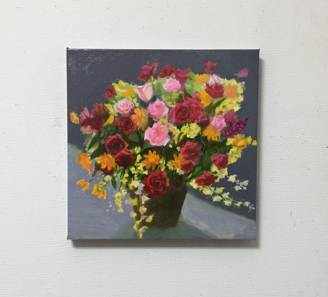 油彩画　「　バラ　」原画　3D