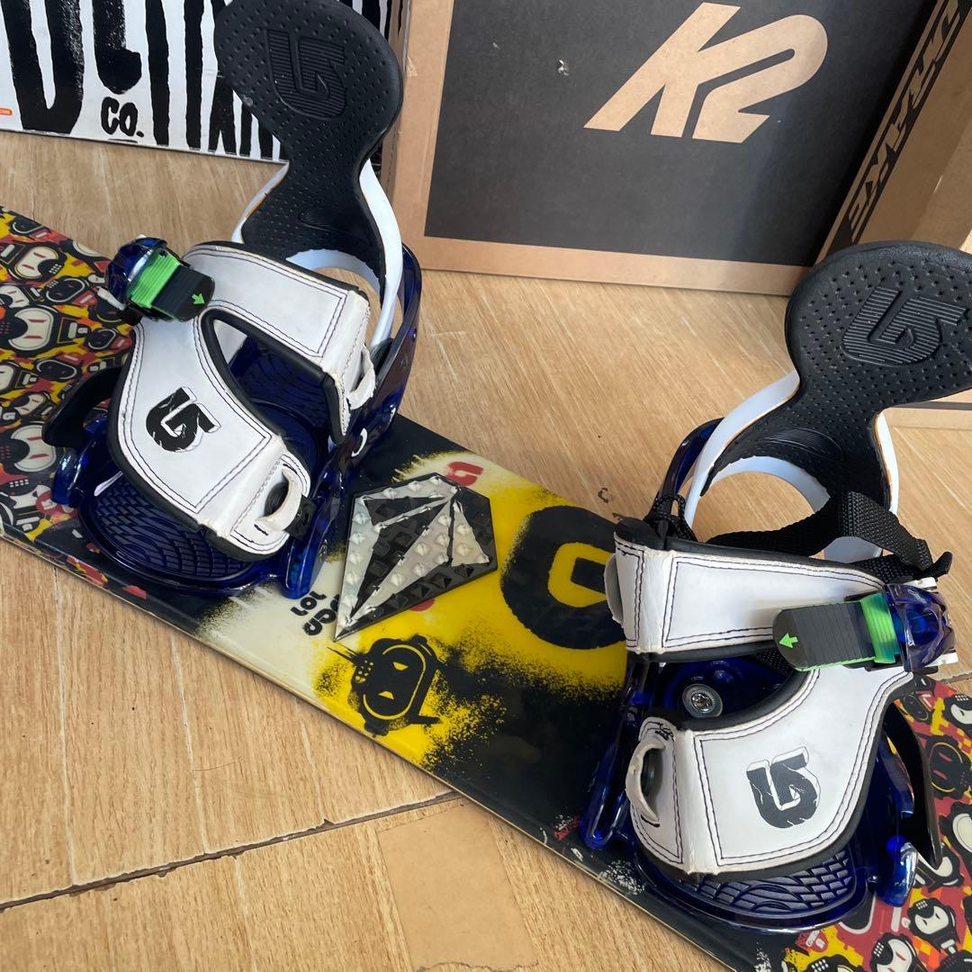 BURTON　キッズスノーボードセット　101cm　バートン　バイン付4点セット