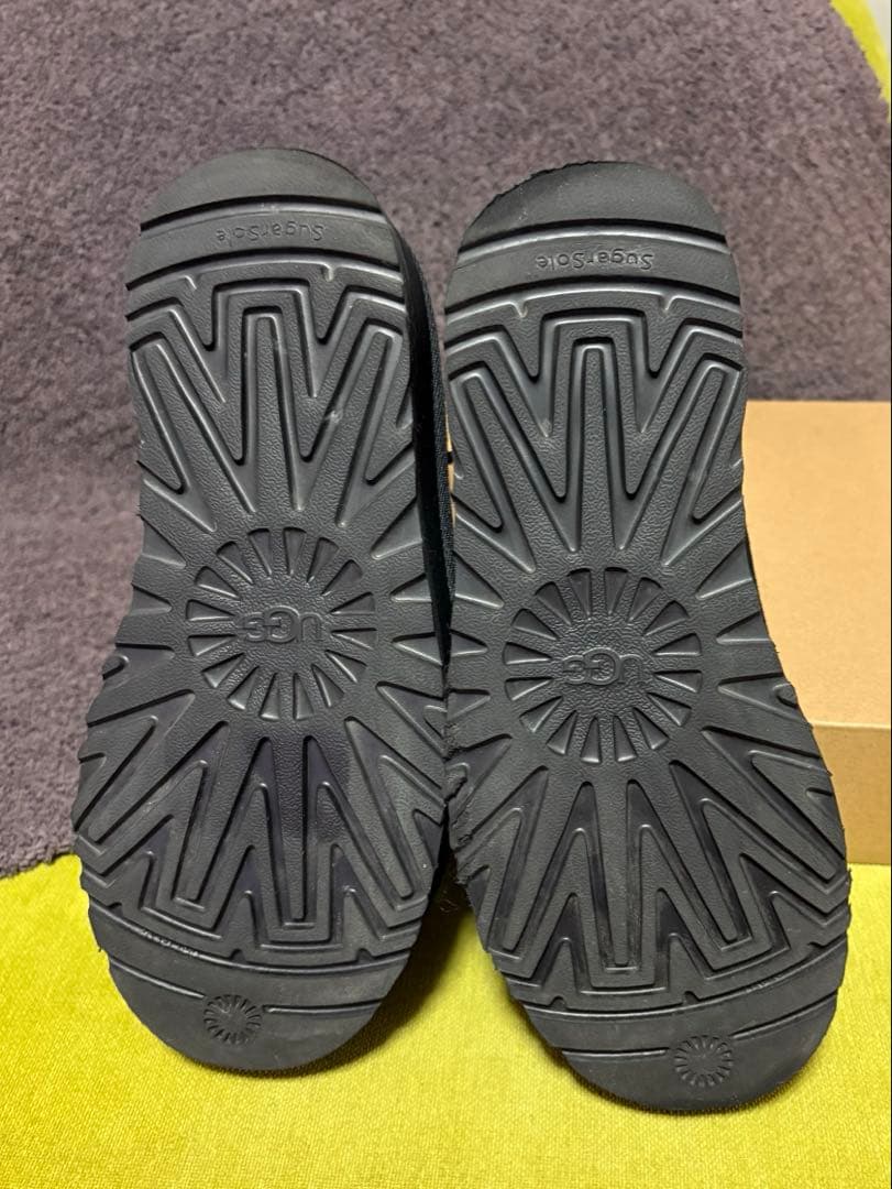 UGG ニューメルプラットフォーム チェルシー 黒 7 24㎝