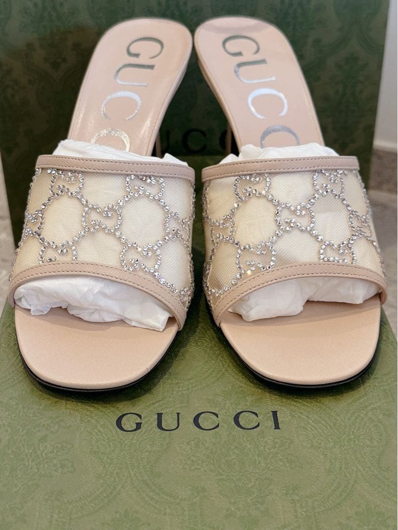✨新品✨GUCCIミュールサンダル37✨GGクリスタル✨早いもの勝ち✨翌日発送♡