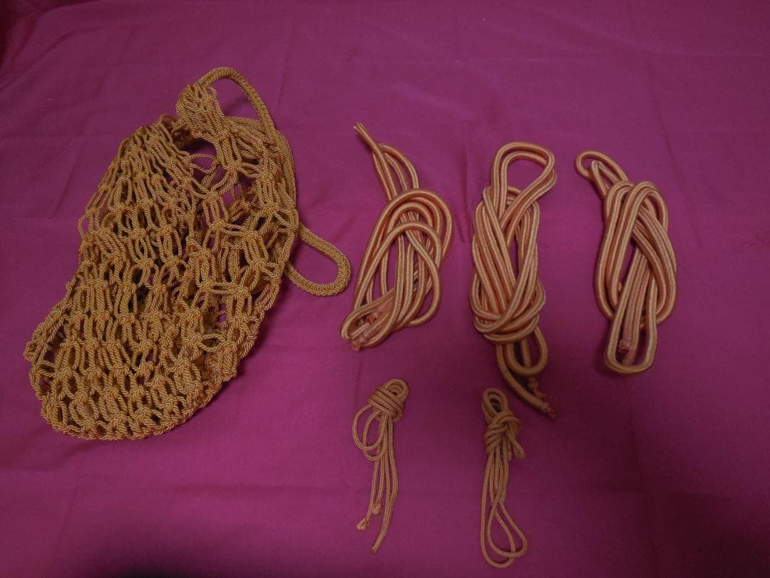 茶道具　　丹波　 清水窯　 四つ耳茶壷　 飾網紐 　紐3本 口紐付