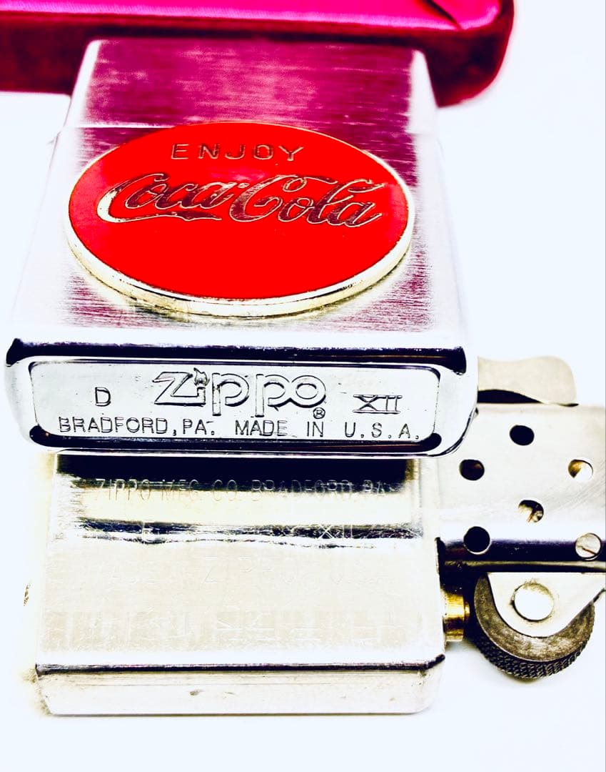 1996年enjoy＊コカコーラ＊ホーロー琺瑯丸看板＊エナメル七宝ボタンサイン