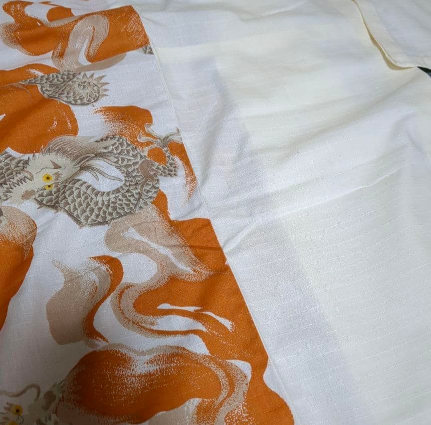 撫松庵　片身替わり　浴衣　龍