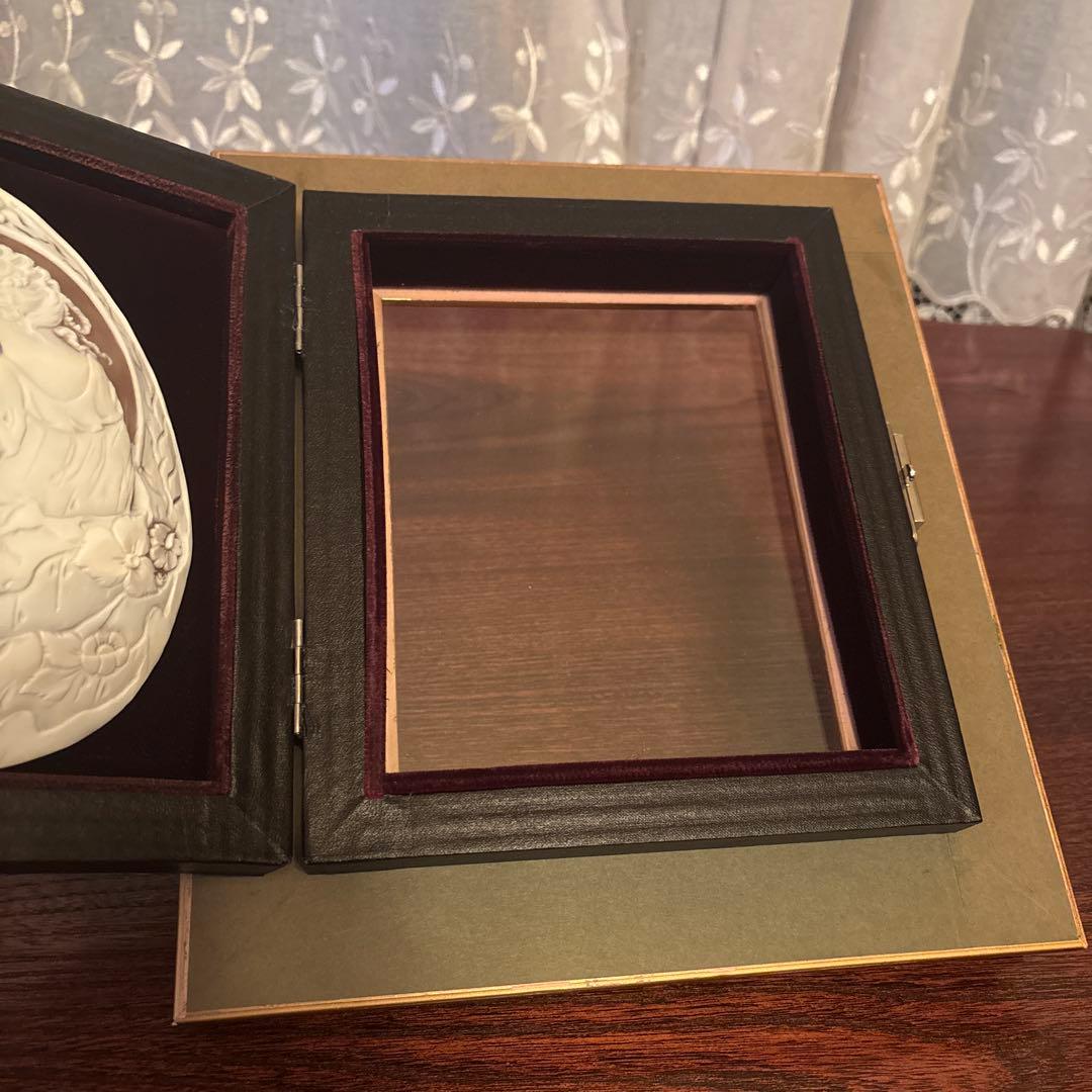 《美品》額装 カメオ 彫刻作品 伝統工芸品 額縁