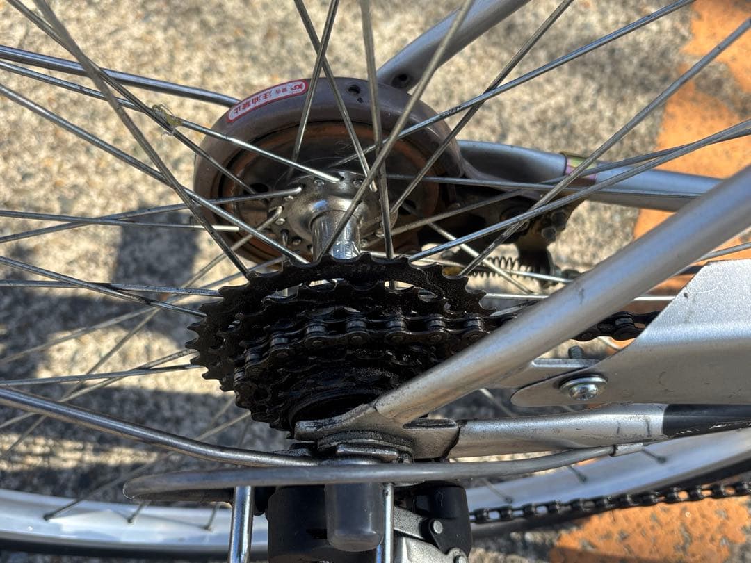 【引き取り限定】AFFICHE 自転車27インチ6段変速オートLEDライト付き