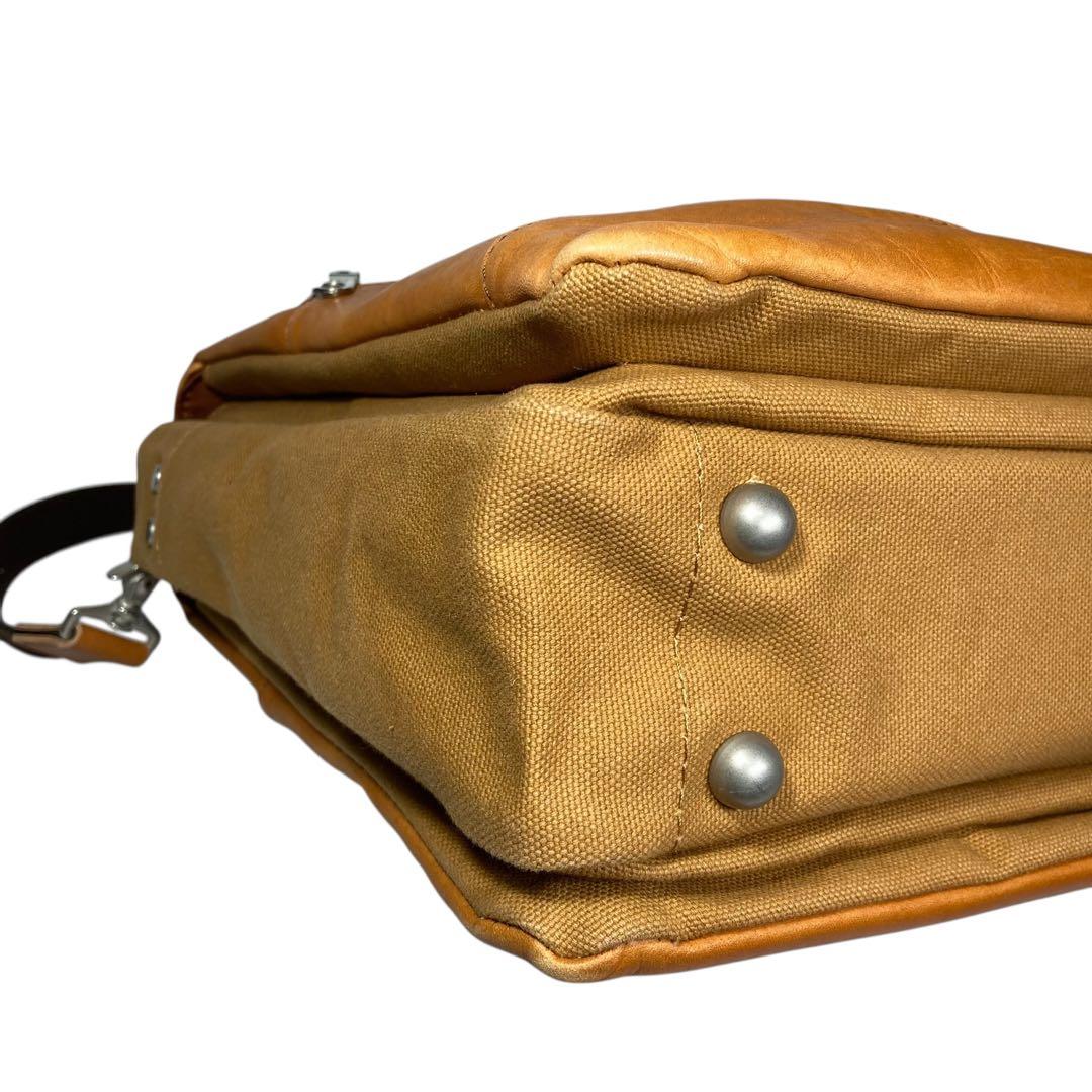 バギーポート 神戸 2way ビジネスバッグ 本革 帆布 A4 キャメル メンズ