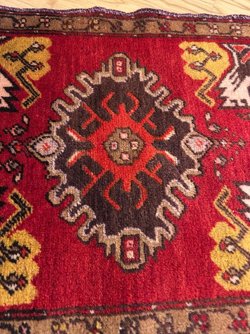 週末セール＊トライバルラグ・トルコヴィンテージラグ・ウール約46×90cm