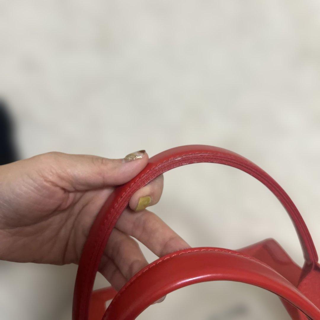 バレンシアガ　カバスS トートバッグ　ポーチ付き　キャンバス　ホワイト　レッド