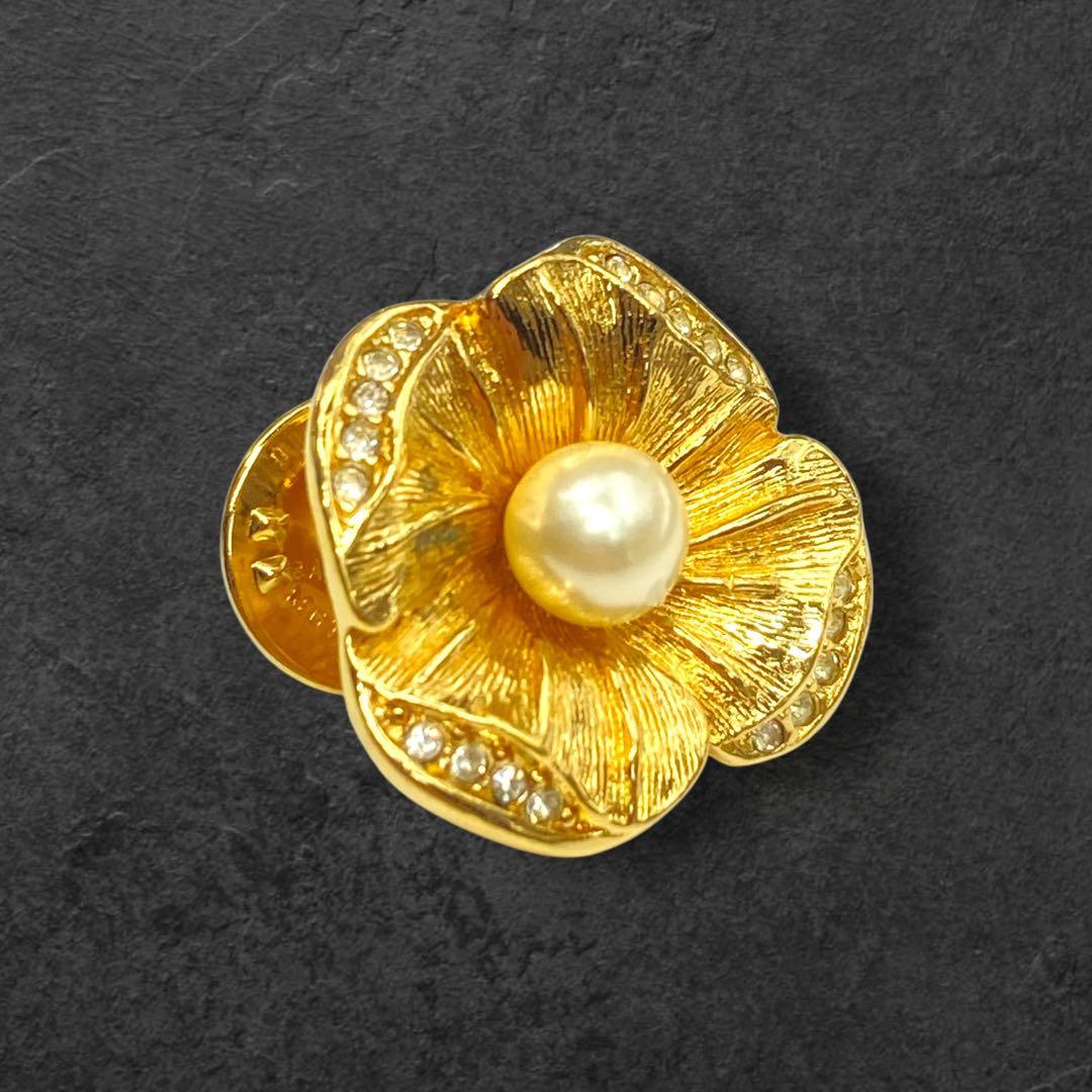 ヴィンテージ Dior パール花 ラペルピン 284