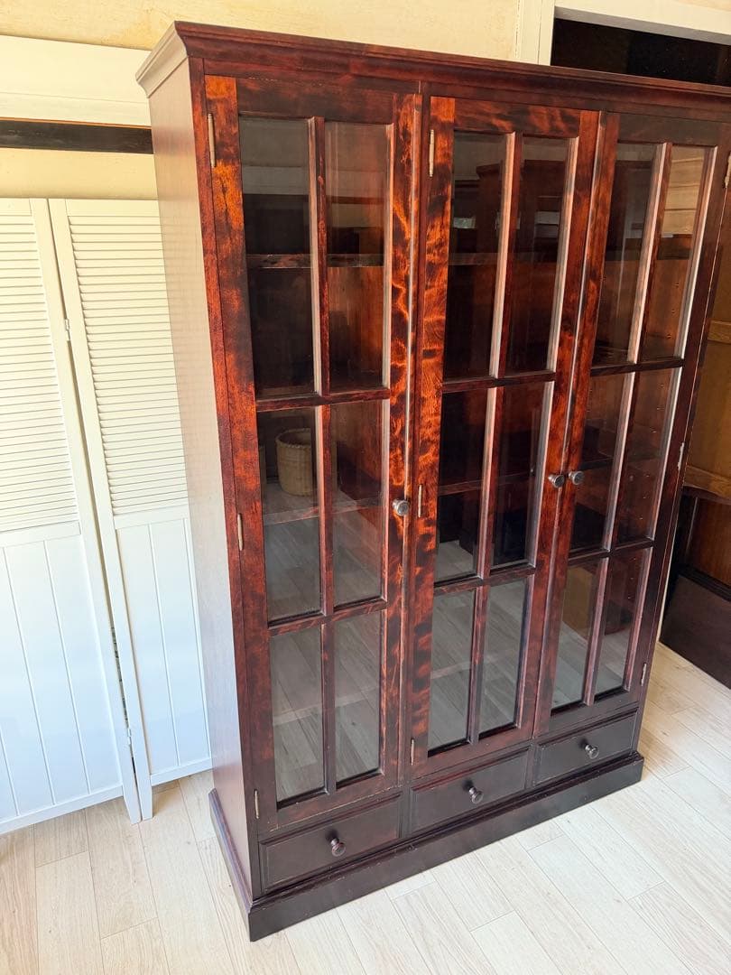 momo 北斗民芸家具 和光 飾棚１２０ 樺材 民芸家具 書棚 食器棚