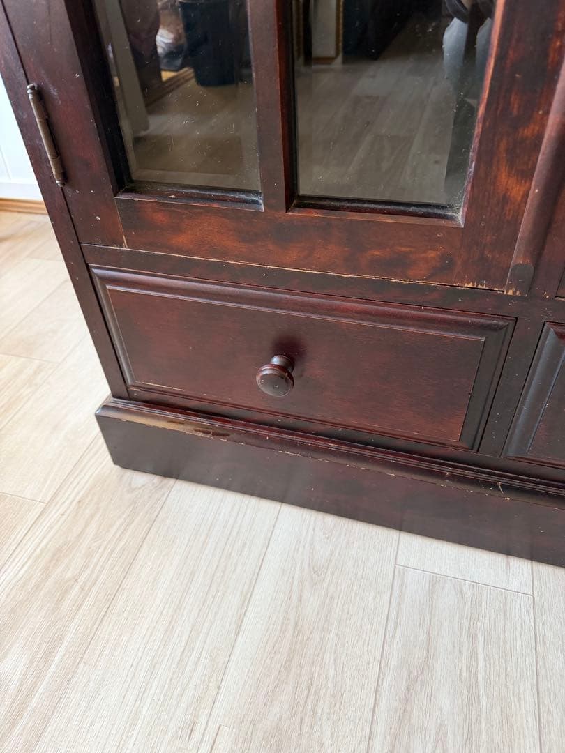 momo 北斗民芸家具 和光 飾棚１２０ 樺材 民芸家具 書棚 食器棚