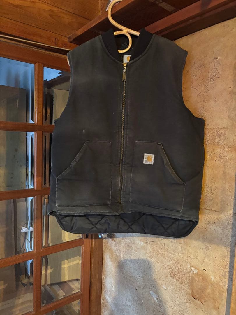 古着 USA製 カーハート ダックベスト ジャケット ブラック