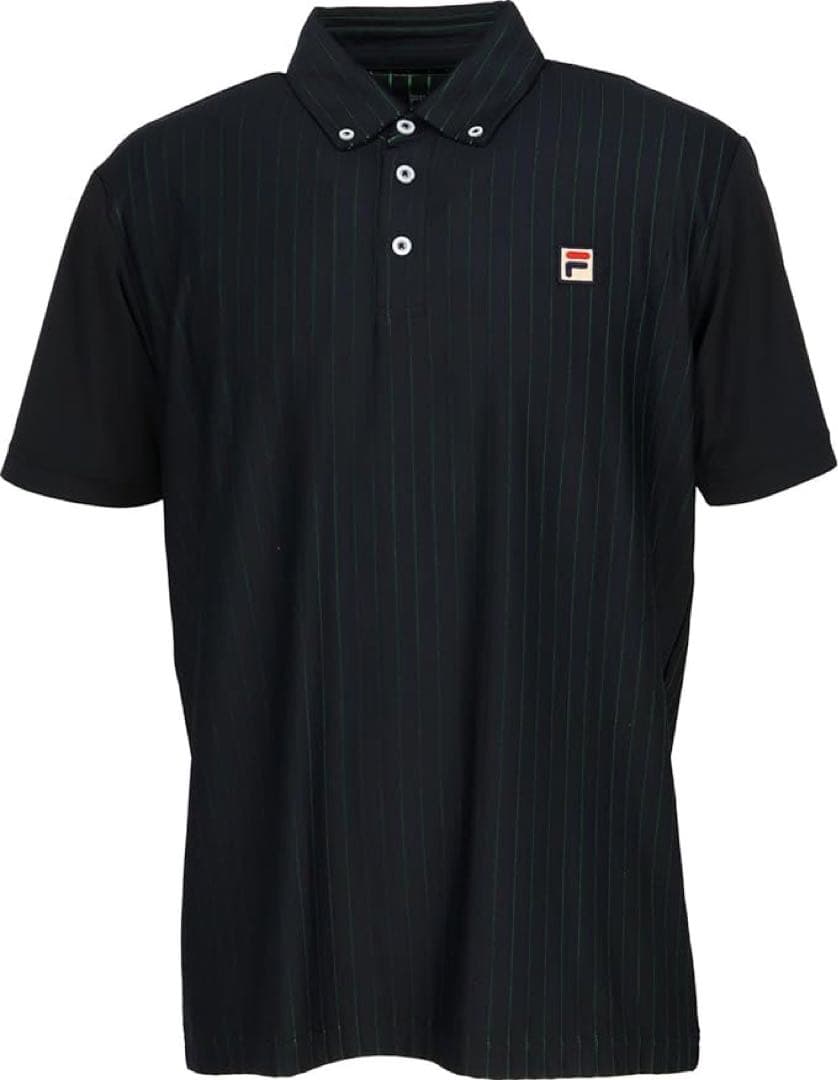 FILA フィラ テニスウェア 半袖ゲームポロシャツ VM5628黒メンズM新品