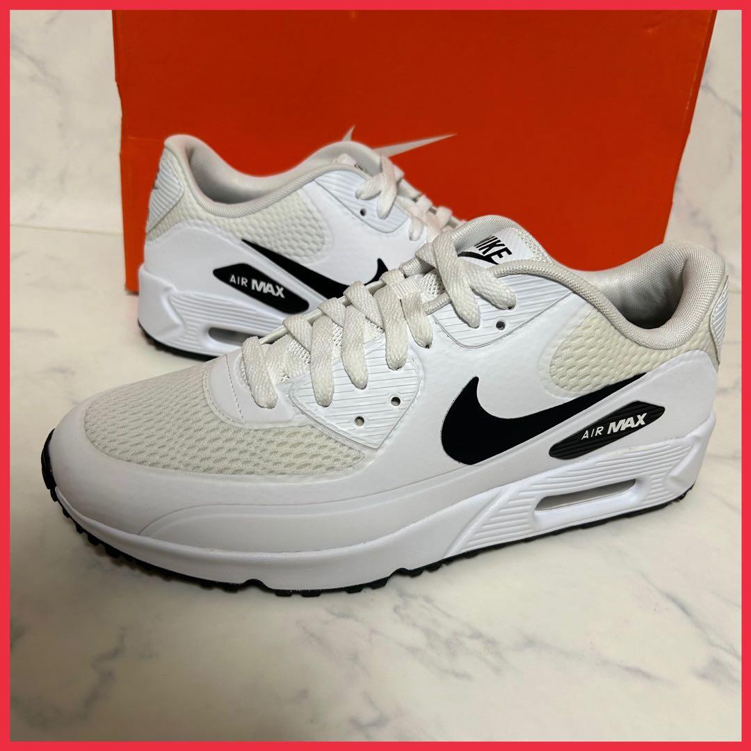 ナイキ エアマックス 90 ゴルフ ホワイトブラック ゴルフシューズ 白