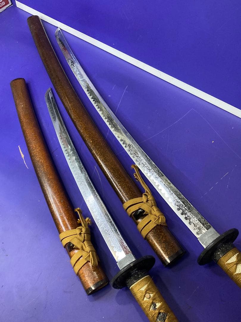 G）模造刀 日本刀 太刀 脇差 大小 2本セット
