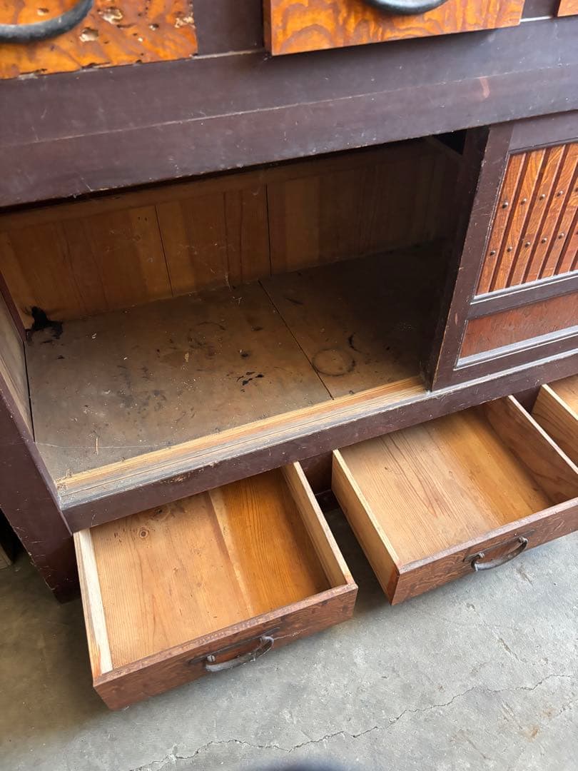 岐阜県揖斐郡池田町まで　水屋箪笥　176×174㎝　アンティーク　時代箪笥