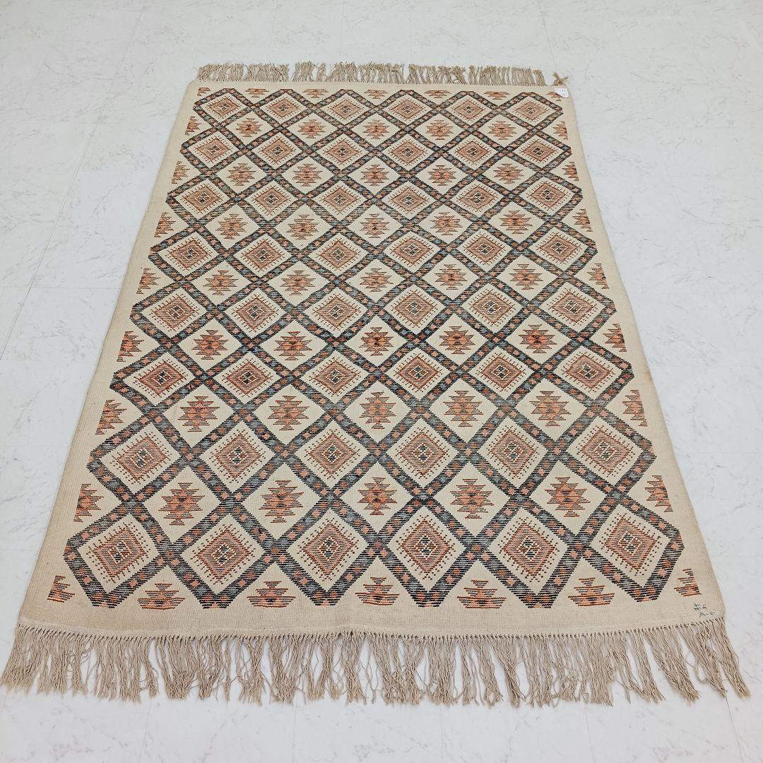 Y2220 トルコ絨毯 トライバルラグ ウール 225×156㎝