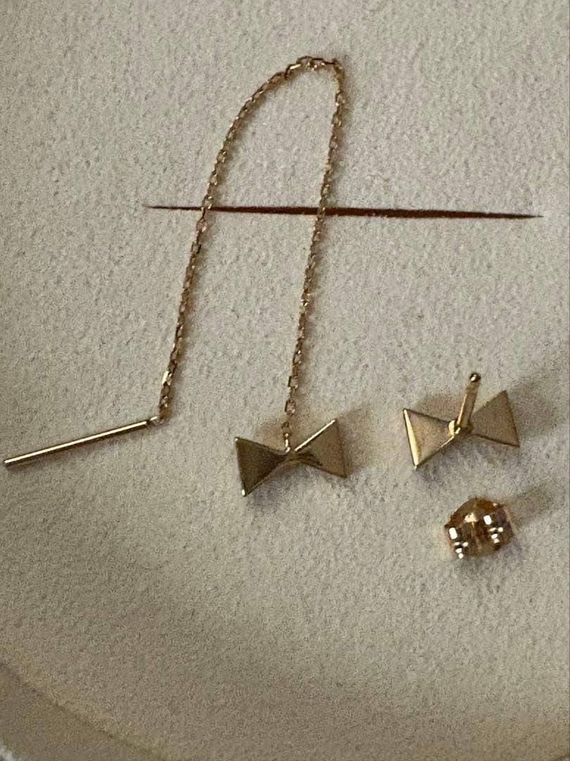 AHKAH アーカー セブロンカラー （ピンク＆オレンジ） ピアス ２点セット