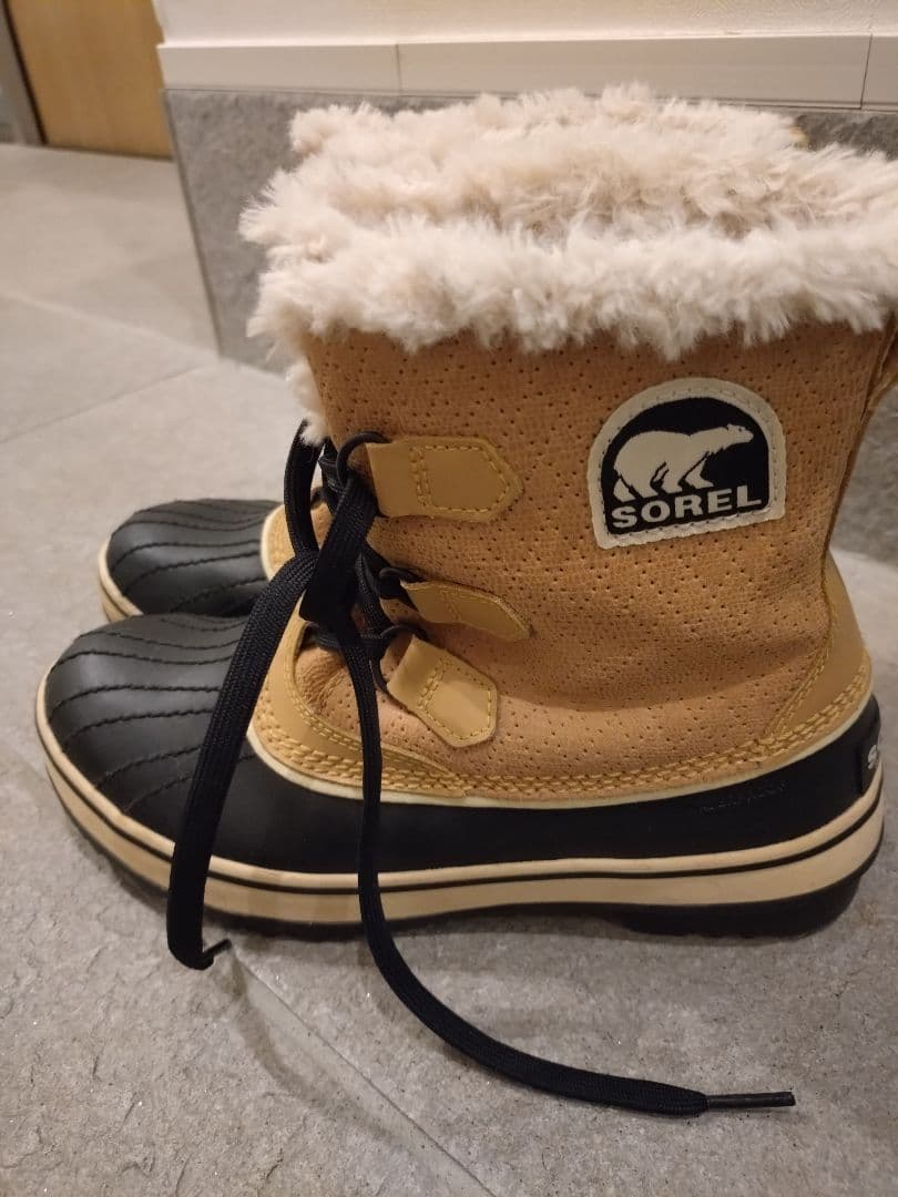 【最終価格】【美品】SOREL 防水ブーツ ベージュ/ブラック