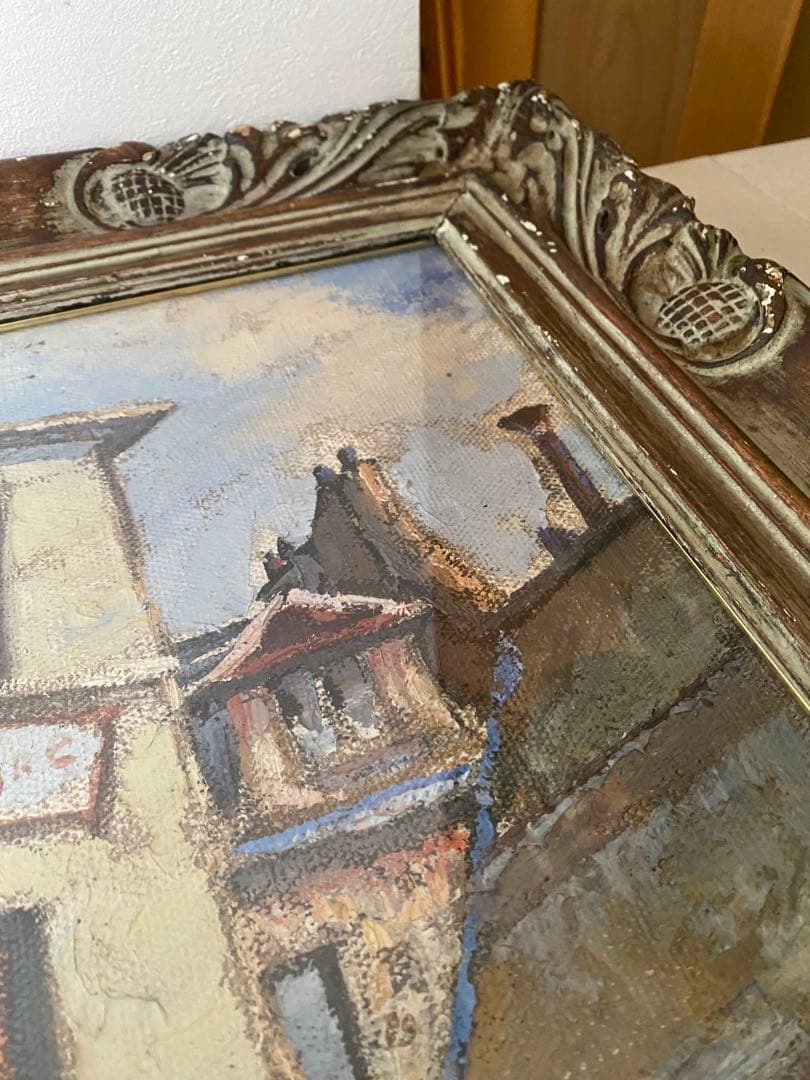 フェルナンド　ラバル　パリ風景　アンティーク　油絵　 油彩画　額縁