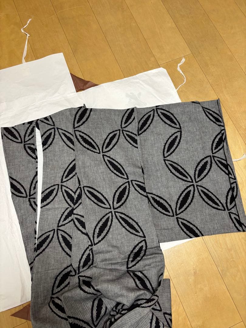 夏着物　浴衣　広襟仕立て　七宝柄