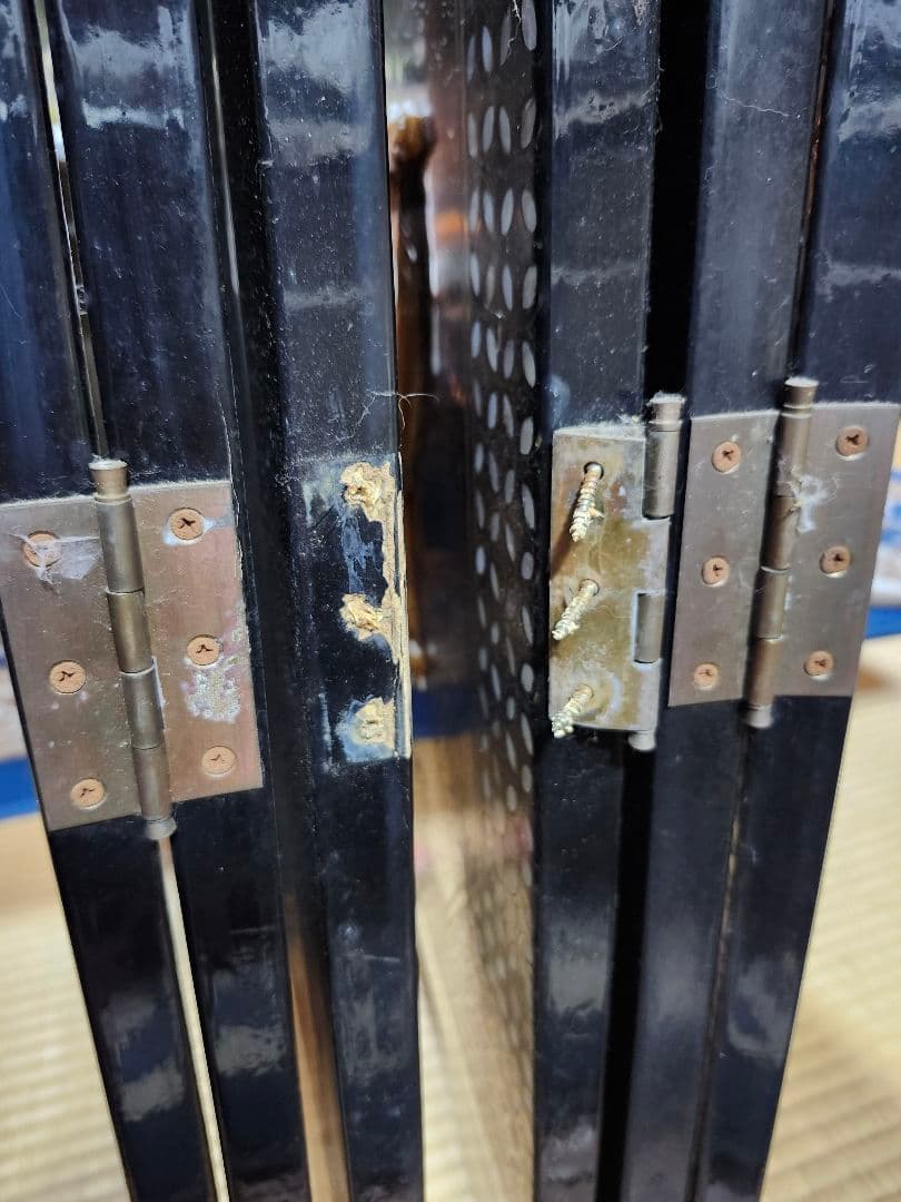 アジアン家具 パネル 屏風 玉石、貝嵌細工 大型