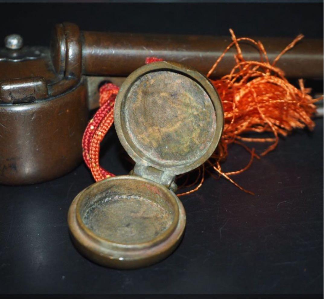 送料無料　幕末～明治　龍雲堂造　矢立　紙切り歯付　提げ物付