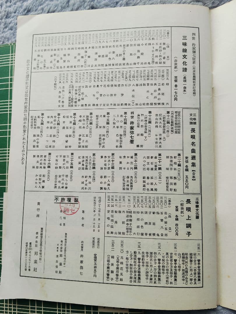 三味線文化譜　端唄俗曲集1・2　正調民謡集2　長唄名曲選集　4冊セット