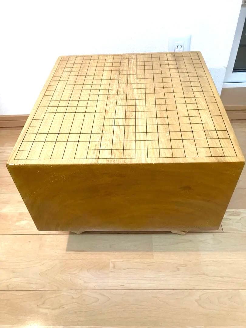 碁盤 囲碁 道産　天然木　脚付 ヘソ有 カバー付【大幅値下げしました】