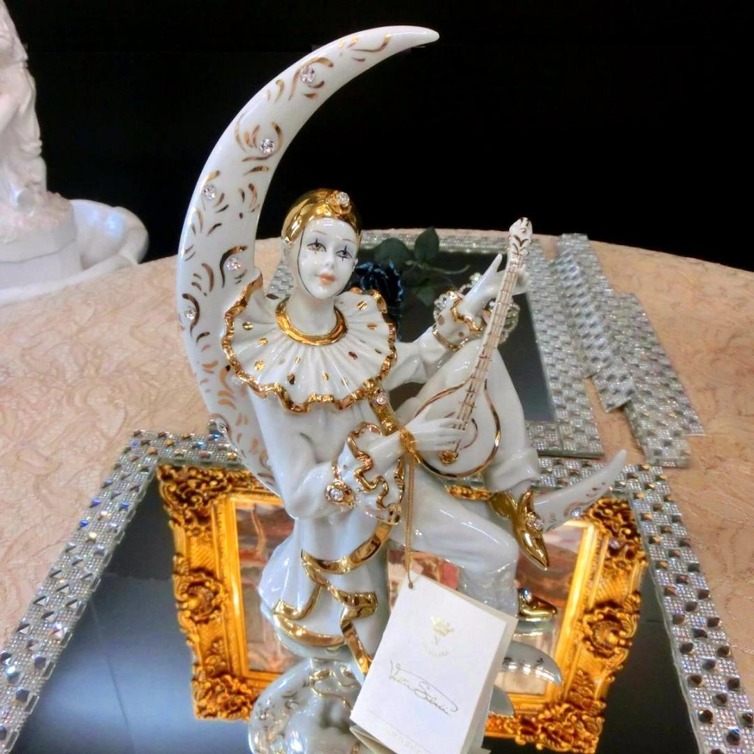 sabadin-vittorio　イタリア製　高級セラミック　ピエロオブジェ