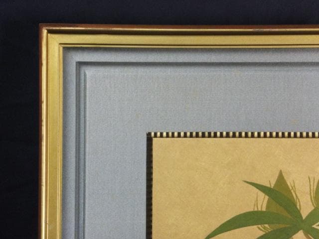 向井久万　落款印譜　共シール『紅蜀葵』日本画　岩絵具彩色 10号 0801F