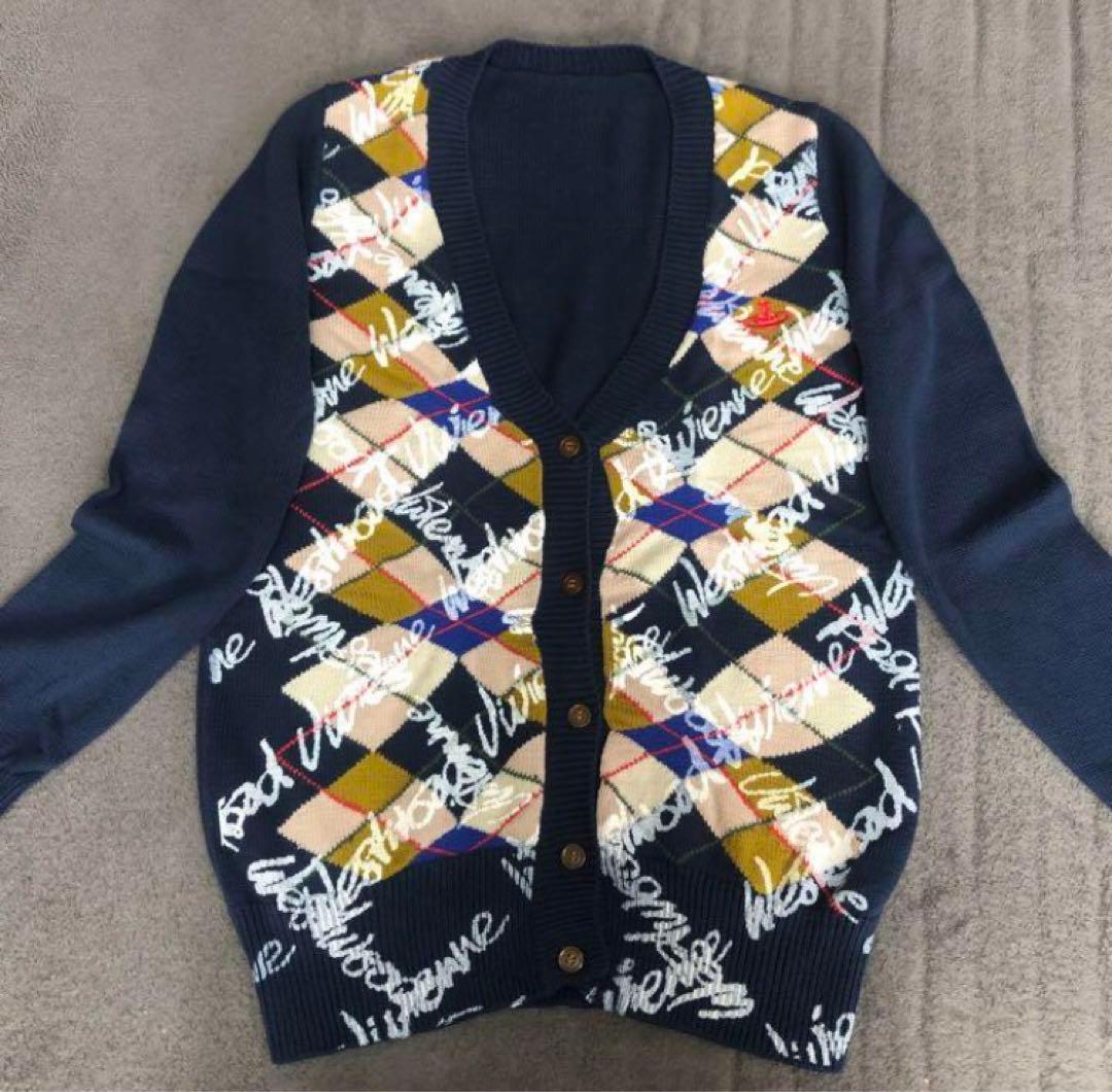 最終値下げ 定価90000円　ヴィヴィアンウエストウッド　アーガイルカーディガン