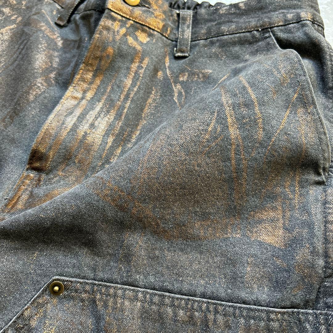 CLEL 特殊加工ダブルニーデニムパンツ