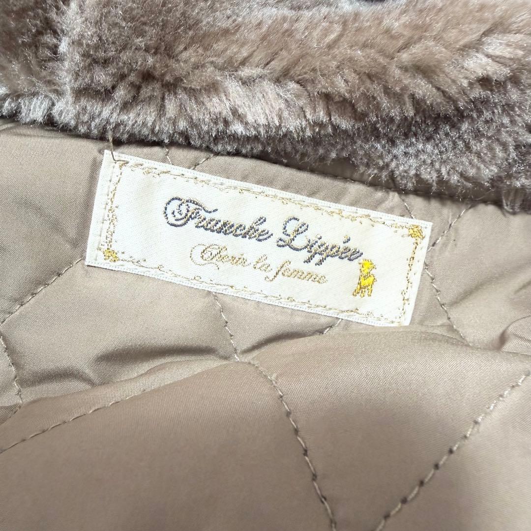 フランシュリッペ モッズコート パールリボン ビジュー ライナー付き ベージュ