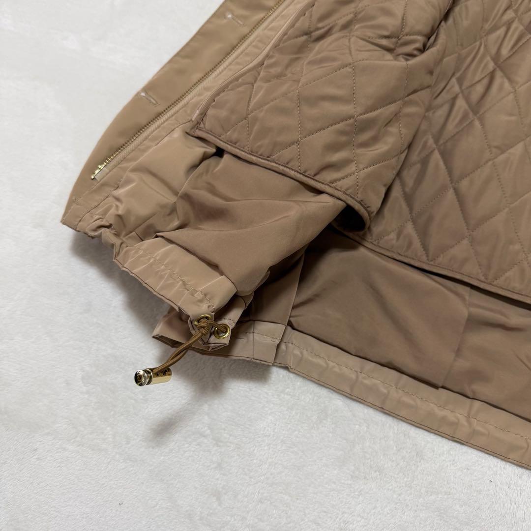 フランシュリッペ モッズコート パールリボン ビジュー ライナー付き ベージュ