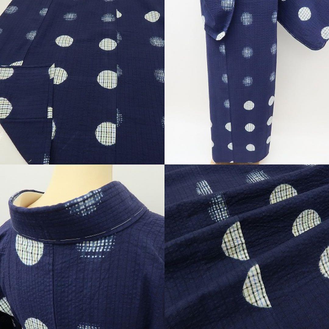 kichi✺新品 綿 浴衣 トールサイズ 高級広衿仕立て 居敷当A3221