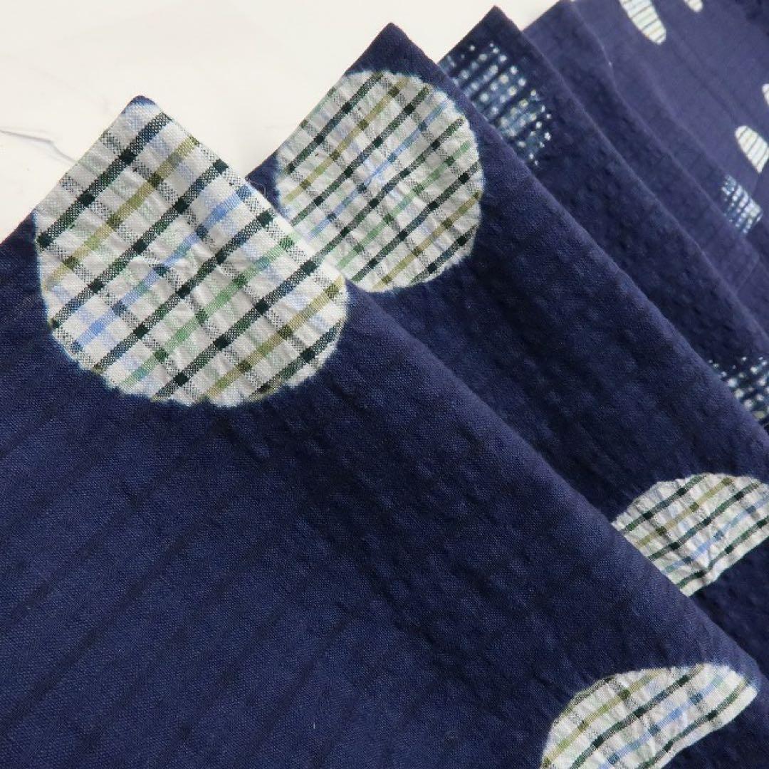 kichi✺新品 綿 浴衣 トールサイズ 高級広衿仕立て 居敷当A3221