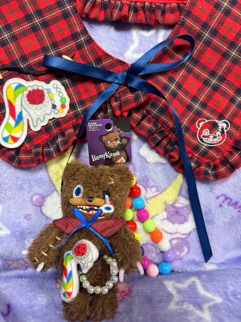 【新品・厳選品】USJハミクマ グッズ つけ襟&プラッシュキーチェーン