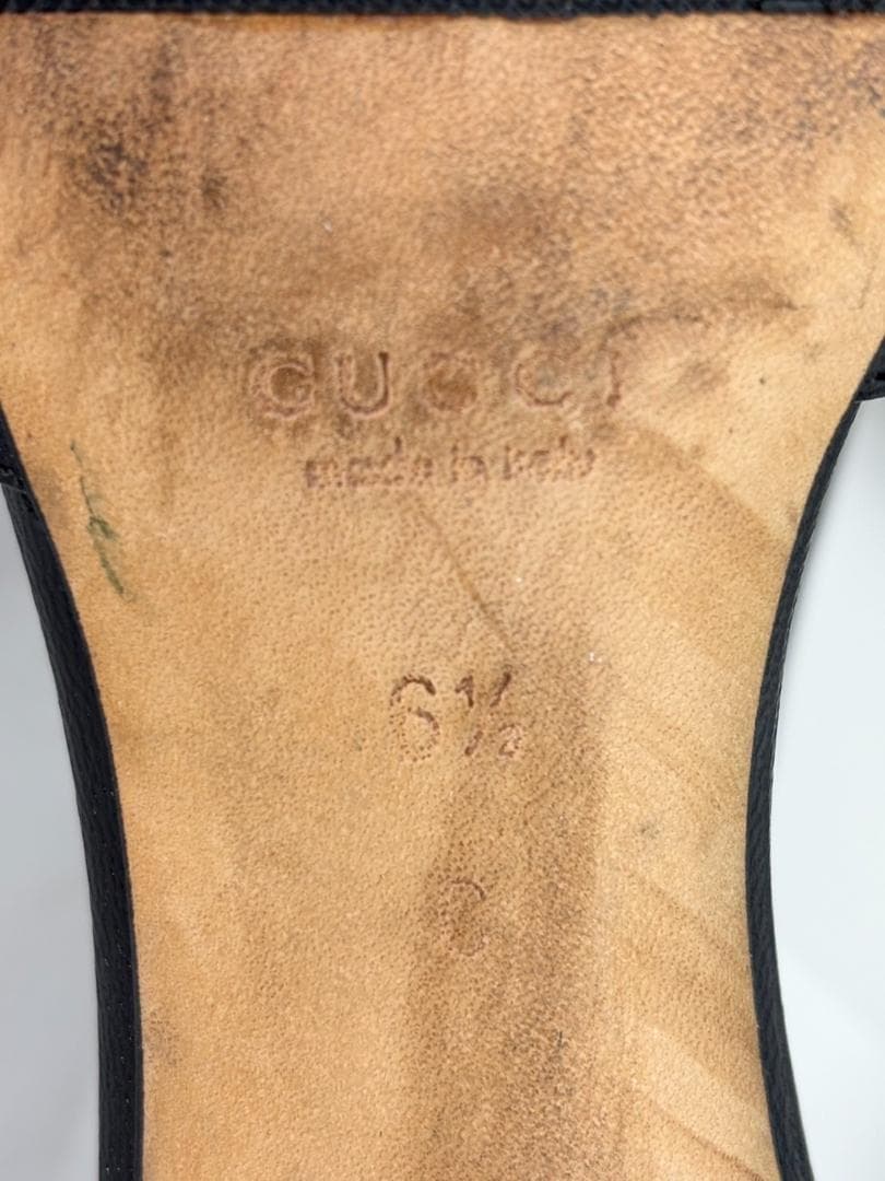 グッチ GUCCI サンダル ミュール シグネチャー 黒 ブラック 24cm