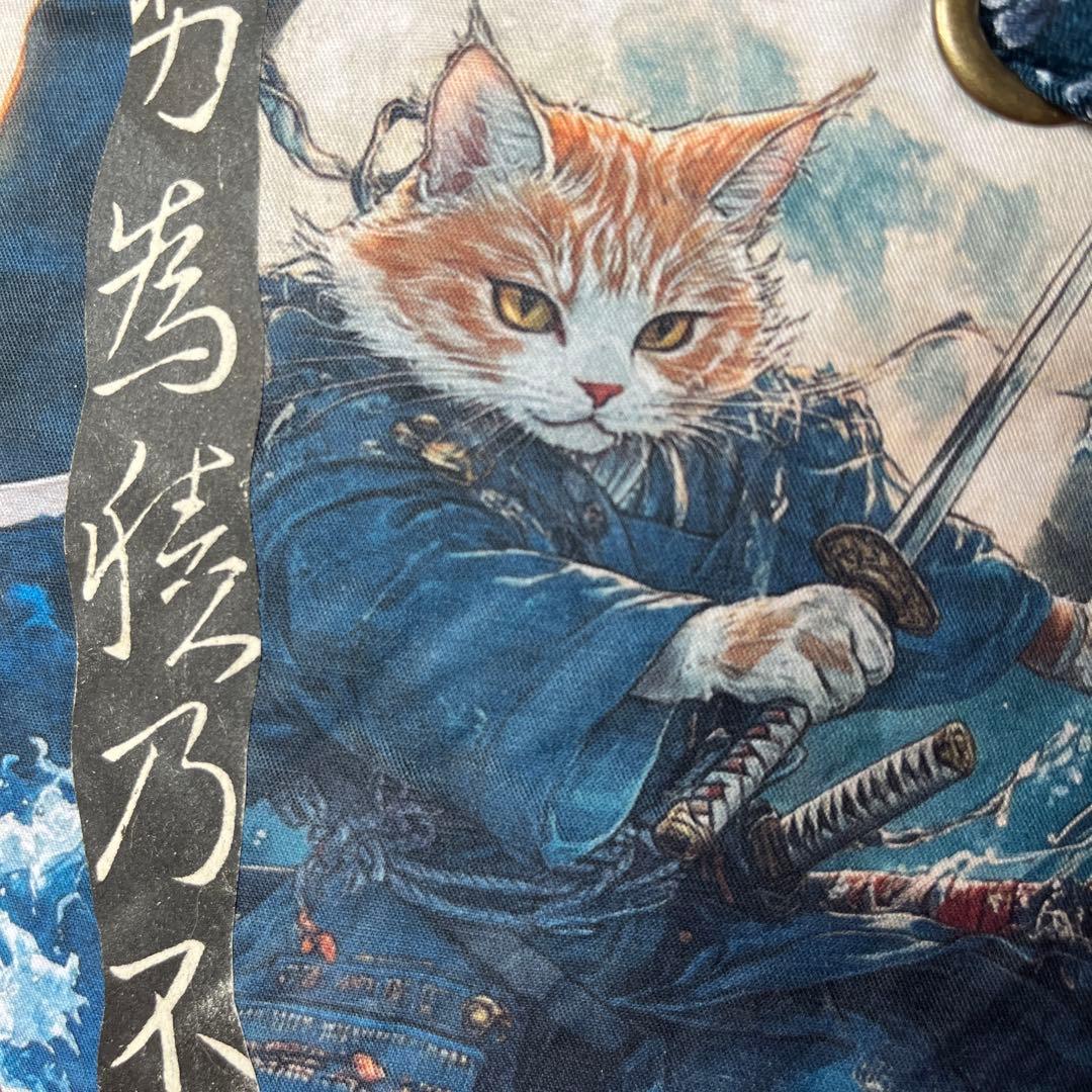 猫侍 一閑張り バッグ かごバッグ ハンドバッグ 和猫 茶トラ 中サイズ 和柄