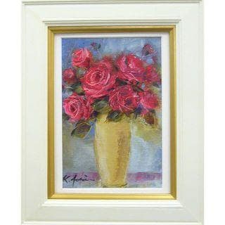 絵画 油絵 肉筆油絵 静物画 赤い薔薇