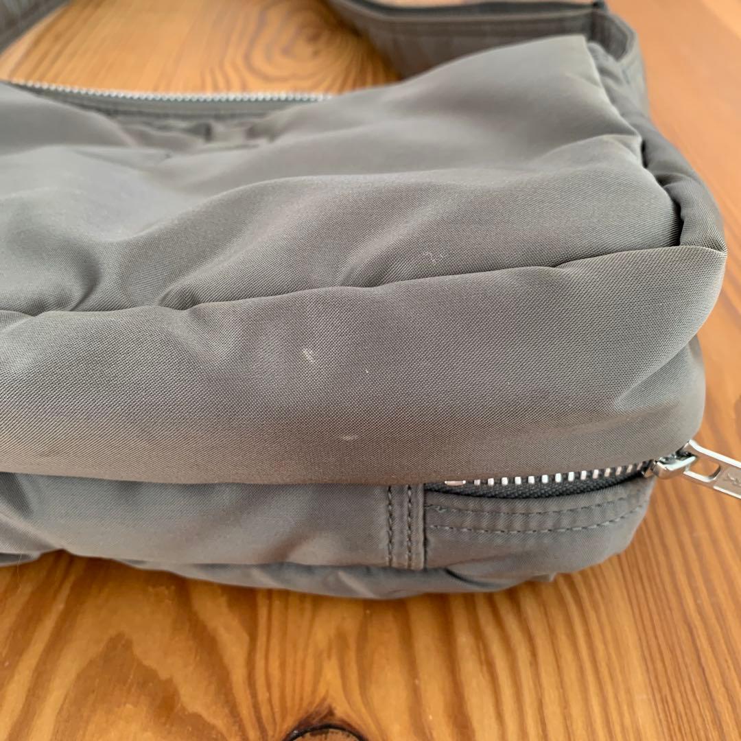 PORTER グレー ナイロン ショルダーバッグ