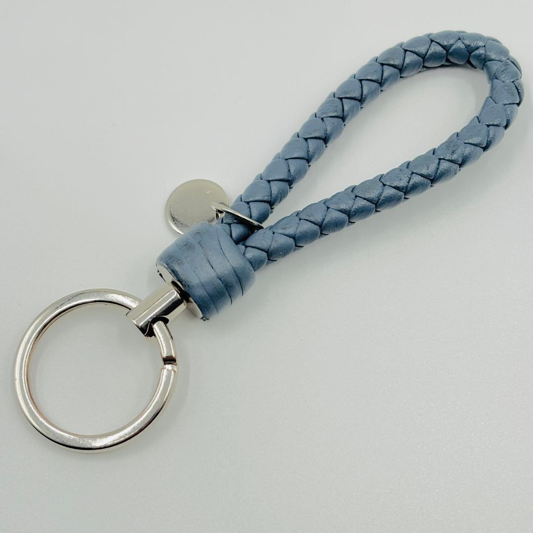 極美品✨️希少色 ボッテガヴェネタ イントレチャート キーリング ブルーグレー