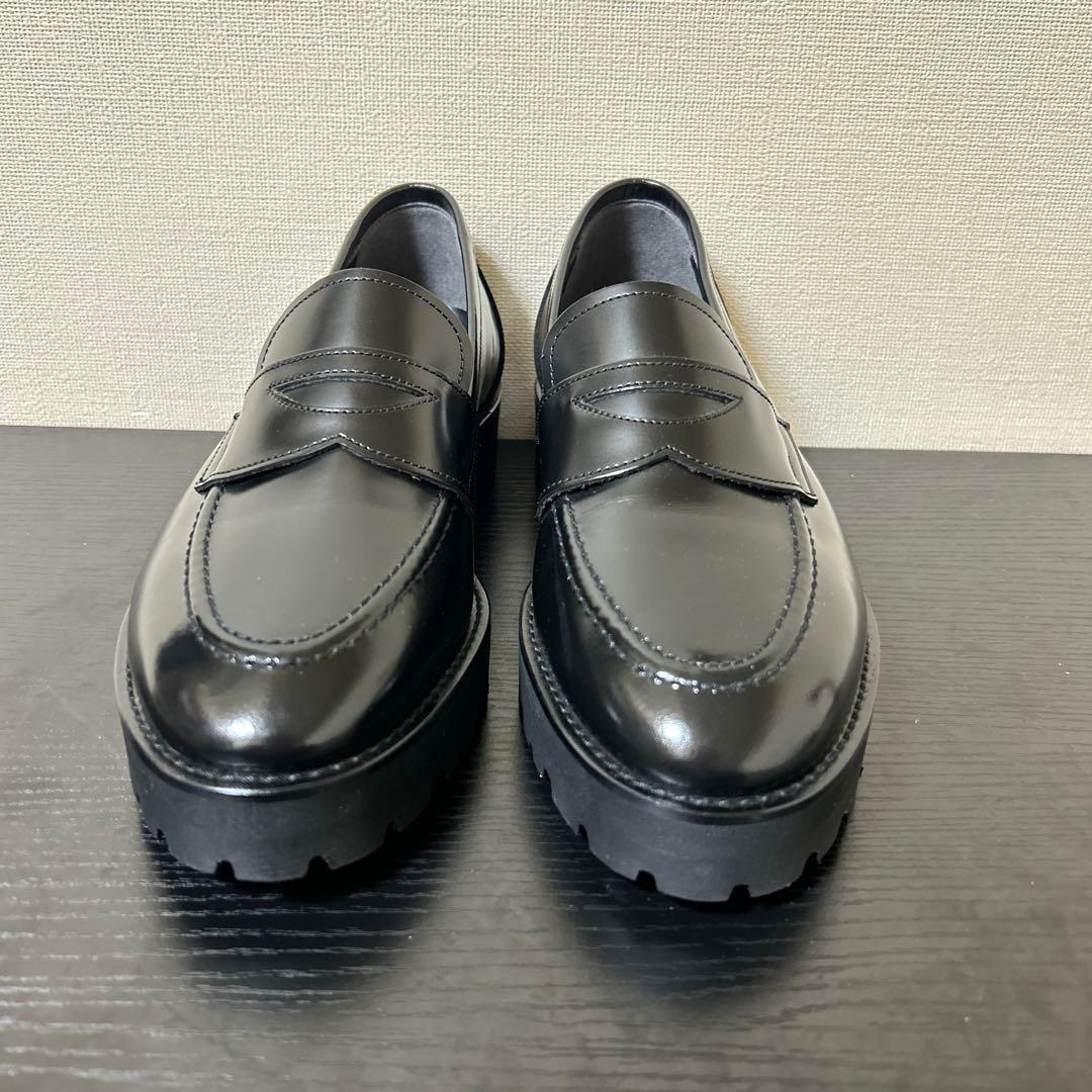 ADELO アデロ 6cm シークレットシューズ ローファー 黒 ブラック