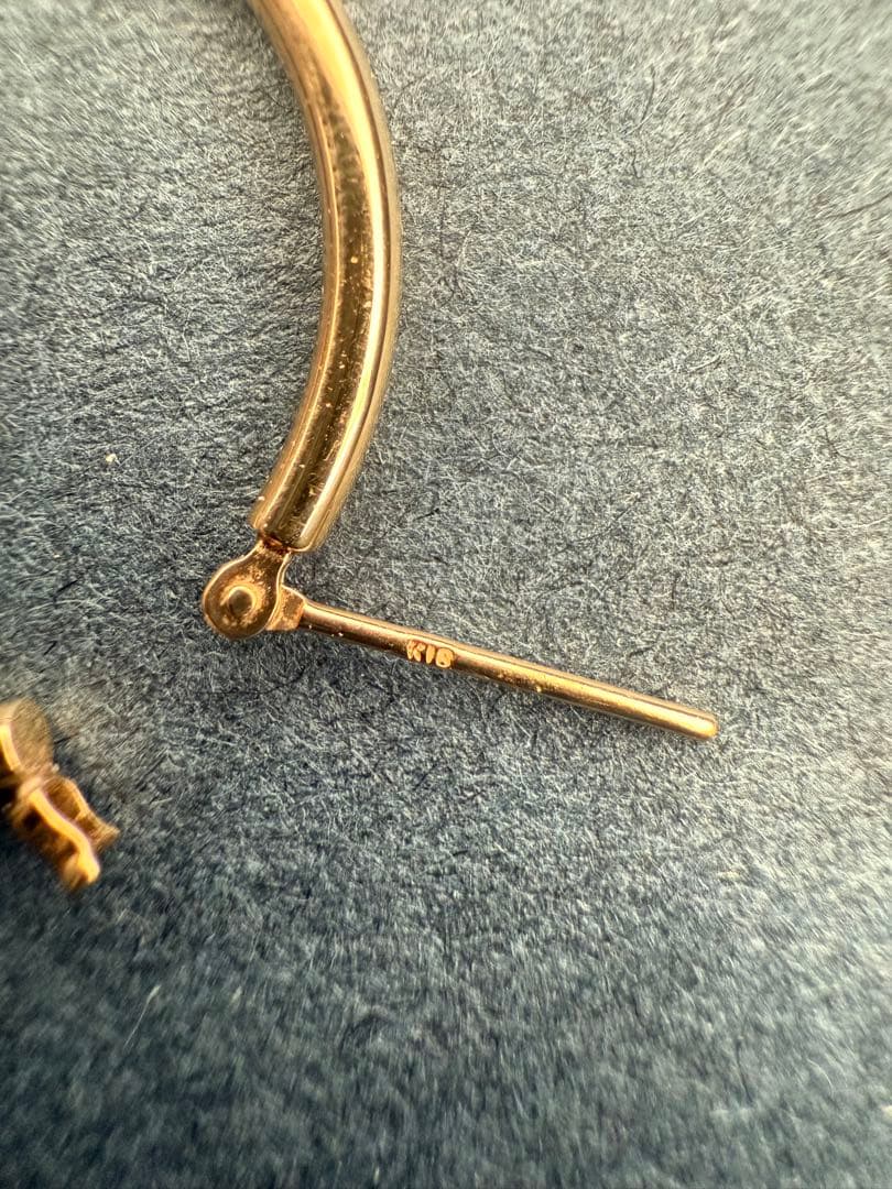 K18 YG 25㎜ フープピアス(片耳用)/ジュエリーツツミ