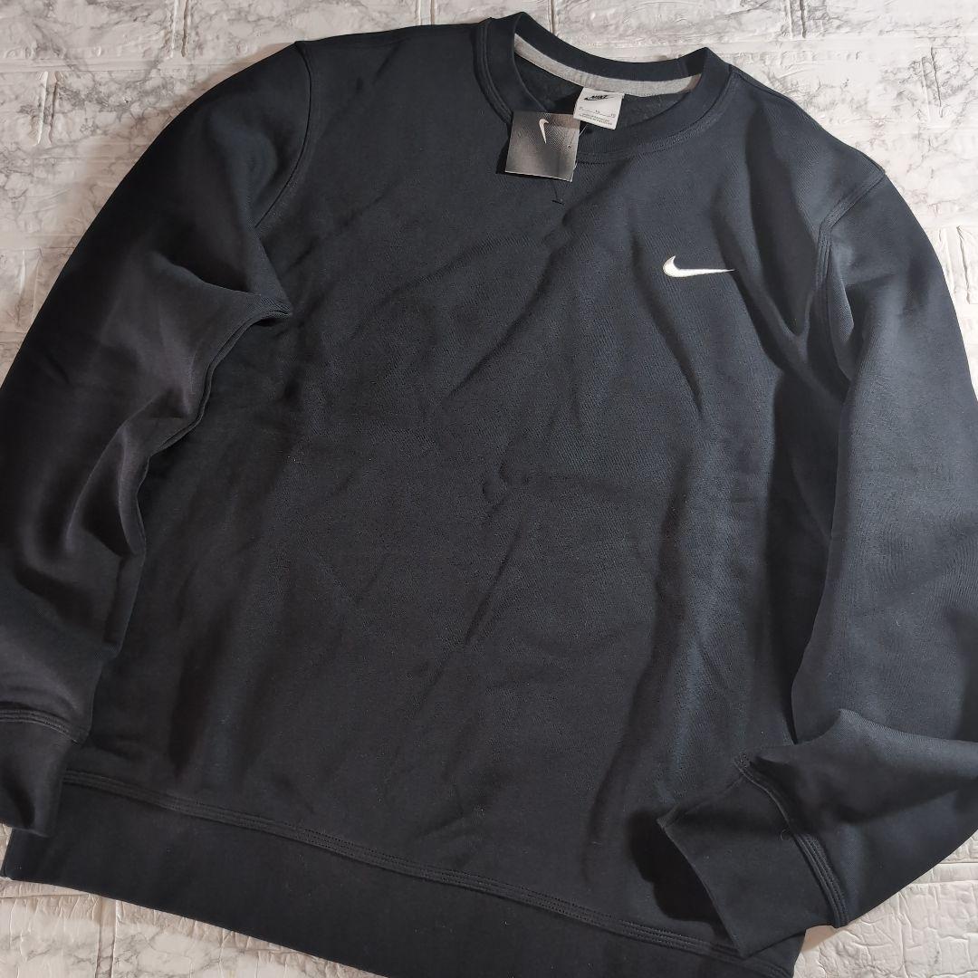 Nike 刺繍ソロスウッシュブラック セットアップ XL 黒 上下 ①