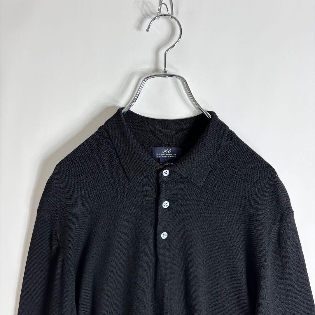 BROOKS BROTHERS ハイゲージ ニットポロ セーター メリノウール