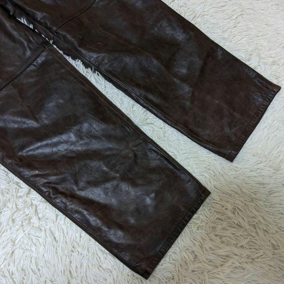 絶賛断捨離テン ハーレーダビッドソン オーバーオール 本革 ダークブラウン