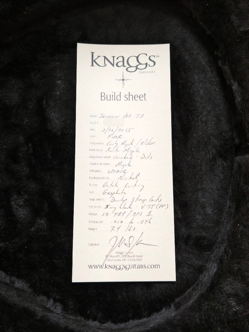 【最終値下げ】Knaggs Guitars Severn HSS