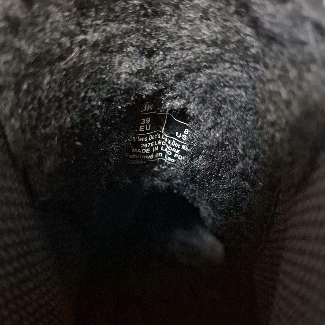 Dr,Martens レザーサイドゴアブーツ 黒 ファー付き